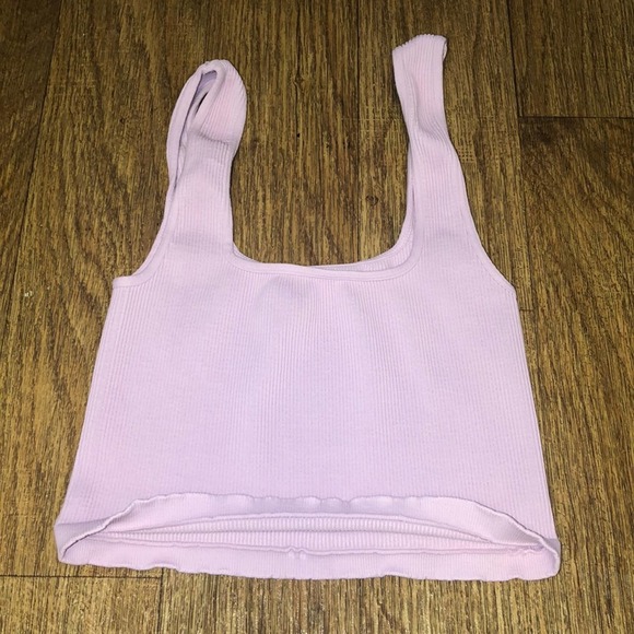 ***SOLD*** Free People Movement Happiness Runs Ribbed Crop Tank in Purple / Pink - Picture 3 of 8